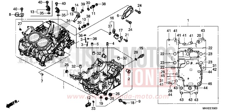 KURBELGEHAEUSE von Africa Twin PEARL GLARE WHITE (NHB53HB) von 2019